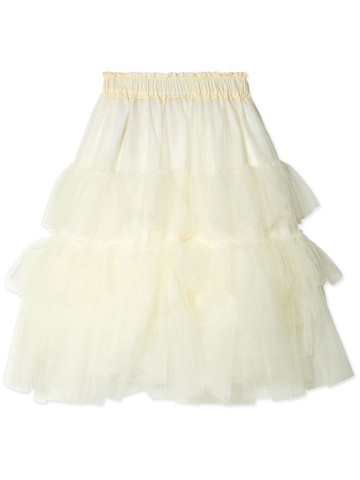 Simone Rocha - layered-tulle midi skirt - women - Nylon/Acetate/Cupro - 6 - Neutrals