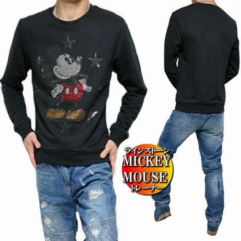 ミッキーマウス トレーナー メンズ スター 星 ラインストーン スタッズ ディズニー Disney Mickey Mouse 長袖 通販 Lineポイント最大0 5 Get Lineショッピング