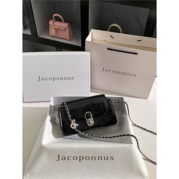 雅各邦真皮黑色信封包女2025新款包包高級感輕奢小眾通勤百搭斜挎