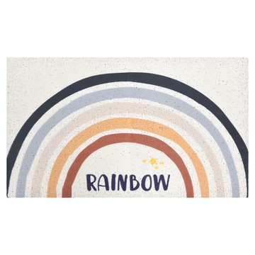 大買家 插畫風PVC絲圈刮泥地墊 耐磨耐髒 可水洗 底部防滑設計 45x75cm  A款 白色  1個