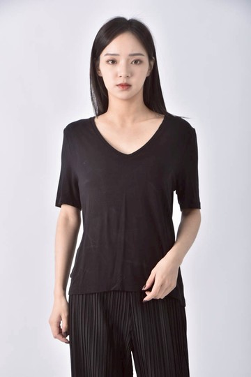 (M) mng素面黑色短袖上衣