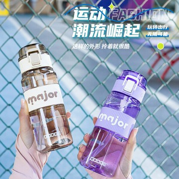 希樂道奇運動戶外健身車載塑膠杯矽膠手提彈蓋隨手杯顏值跨境水杯