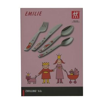 ZWILLING 雙人 兒童餐具組 DEKNZ010  埃米爾公主  兒童湯匙 + 叉子 + 刀子 + 點心匙  1組