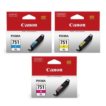 Canon CLI-751XL 藍+紅+黃 高容量 原廠墨水匣