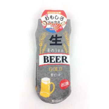 ＊平井涼子＊日本製 日本土產 啤酒圖案 男 女 短襪 9614