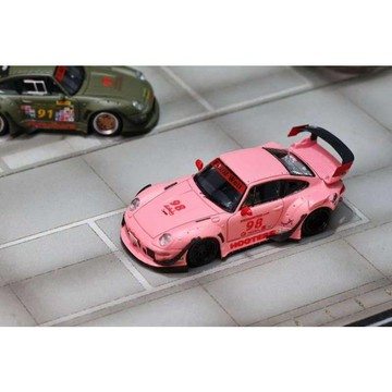 SW 1/64 保時捷 RWB 993 粉色塗裝 低尾翼 模型車