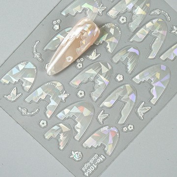 ❰現貨+預購❱美甲 貼紙 浮雕Redanco新款5D浮鵰網紅蕾絲薄紗貝殻光美甲貼紙立體指甲貼He-1070