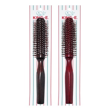 KING-E原木柄美髮梳-捲梳-9909B-2入組