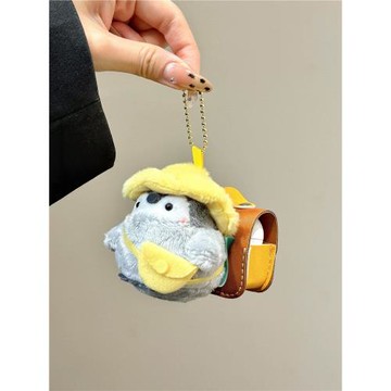 超萌可愛毛絨背包小企鵝適用AirPods4代保護套1/2代蘋果藍牙耳機殼秋冬AirPodsPro2毛殼3代硅膠創意小書包5代