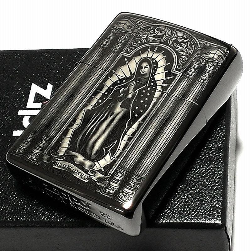 ZIPPO ジッポ ライター 中世 マリア様 かっこいい ブラックニッケル