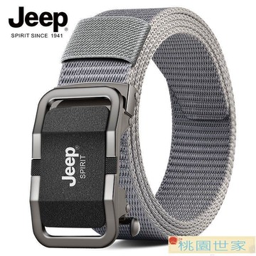 免運 男士皮帶 皮帶 腰帶 JEEP吉普帆布皮帶男自動扣褲腰帶新款潮男編織年輕人休閑牛仔褲帶