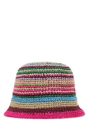 Valentino Garavani Multicolor Raffia Bucket Hat