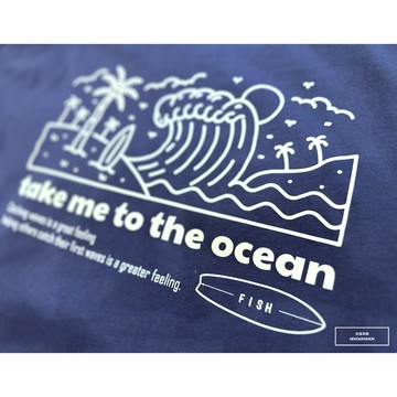 『老爺有喜』重磅SURF滑板女郎短T-藍