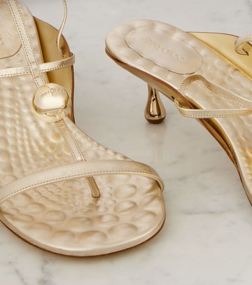 Jimmy Choo Zyra 50 metallic leather sandals