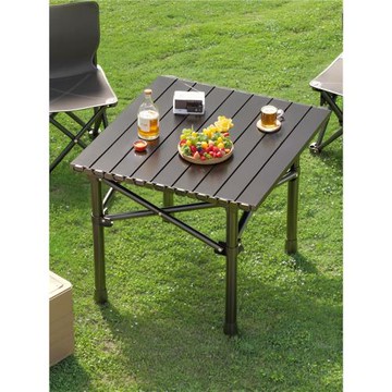 戶外折疊桌鋁合金蛋卷桌便攜式露營桌椅野炊野餐擺攤桌子椅子一體