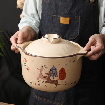 新中式日韓創意陶瓷砂鍋鋰輝石耐高溫湯鍋帶蓋家用燃氣電陶爐批發