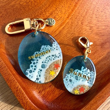 那片海 夏 | 手作滴膠吊飾 寵物名牌 鑰匙圈