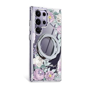 apbs Samsung S26/S25/A56系列 軍規360旋轉磁吸立架鑽殼-寧靜紫