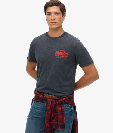 Superdry Men's Classic Vintage Logo Graphic T-shirt Navy Size: M