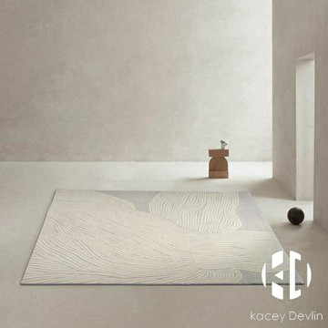 現代抽象簡約地毯家用客廳毛絨地毯臥室床邊毯【聚物優品 】