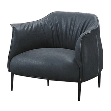 【文創集】提菲芮 工業風深灰仿舊皮革單人座沙發椅-87x80x77cm免組