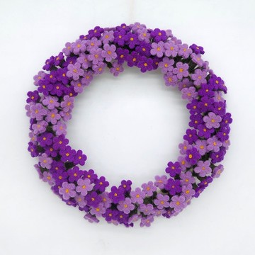 羊毛花卉藝術設計，手工羊毛氈，森林花卉花圈，擺飾