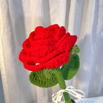 隔日達🔥成品冰條綫超大玫瑰純手工鈎織毛綫仿真花束送老師情人節禮物 畢業禮物 玫瑰花束 七夕禮物 DIY禮物 成品玫瑰花