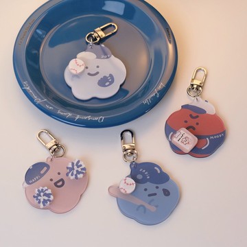 轉轉棒球吊飾 壓克力吊飾 鑰匙扣 療癒 鑰匙圈 小配件可旋轉