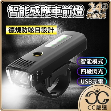 台灣現貨 自行車USB充電手電筒 自行車前燈 單車燈 單車前燈 單車燈 自行車燈 腳踏車燈 自動感光燈  CC嚴選