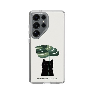 Galaxy S25 Ultra Clear 透明 - ilovedoodle (Lim Heng Swee) - Cat and Plant - Umbrella