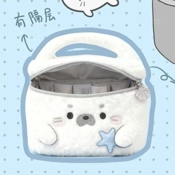 台灣出貨 海豹化妝包 小海豹手提包 小海豹化妝包 小海豹收納包 大容量化妝包 化妝包 收納包 手提包 禮物 交換禮物