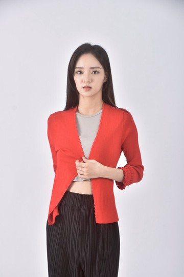 (M) sunculy質感紅色罩衫