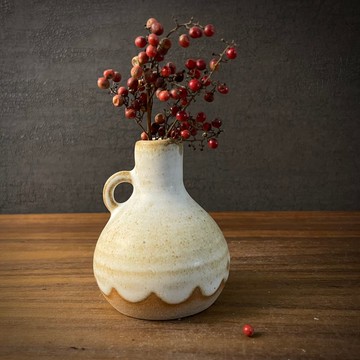 【 小丸花器 】  奶油  小花器 花瓶