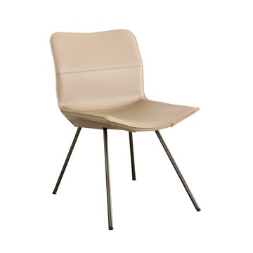 【多瓦娜】古納馬鞍皮餐椅-三色(休閒椅/椅凳/椅子)淺灰色