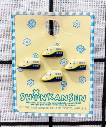 【震撼精品百貨】Shin Kan Sen 新幹線~三麗鷗新幹線造型迷你扣(4入)#46809