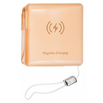 9代行動電源 自帶線 PD快充 15W 磁吸無線 可充蘋果手錶  KP-Super9  奶茶色