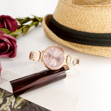 LICORNE 力抗 / LT165LRPI / 知性典雅 藍寶石水晶鍍膜 夜光 鏤空設計 不鏽鋼手錶 粉x鍍玫瑰金 34mm