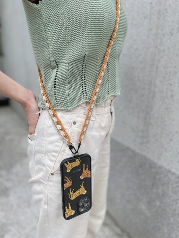 編織手機繩 手機鍊  南瓜橘