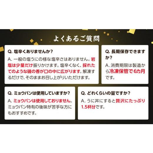 ふるさと納税 北海道 鹿部町 うに 100g 北海道産 ふり塩うに エゾバフンウニ 冷凍保存 うに丼 生うにの旨み おつまみ