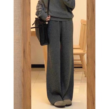 今年流行時尚慵懶風直筒褲子女2025新款美式復古高街深灰色休閑褲