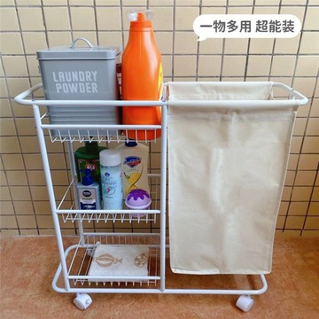家用臟衣籃多層置物架浴室夾縫衣服收納筐移動美容美發小推車輕奢