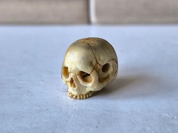 【作者署名】【髑髏作家服部】【髑髏珠2】【自然色霧面處理】髑髏 骷髏 骸骨 skull 根付 netsuke 等