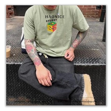【HAO NICE 】美國街頭潮流 Stussy 24SS 春夏新款  胸前經典立體方塊S LOGO 街頭穿搭必備爆款百搭短T