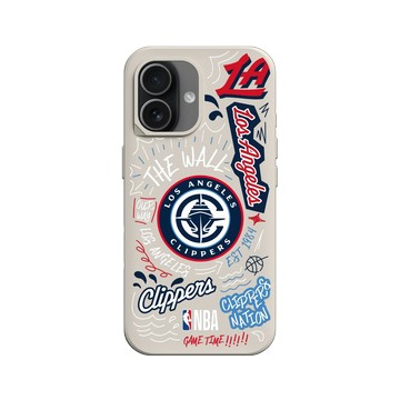 iPhone 17 SolidX 貝殼灰 - NBA - 塗鴉系列-洛杉磯快艇 Los Angeles Clippers - Graffiti