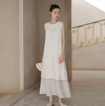 【暖沙米】新中式復古中國風 寬鬆斜襟/改良旗袍