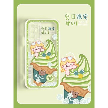 夏日冰淇淋女孩適用opporeno6手機殼新款reno5卡通透明保護套reno3女軟se硅膠6pro可愛reno4個性創意pro+全包