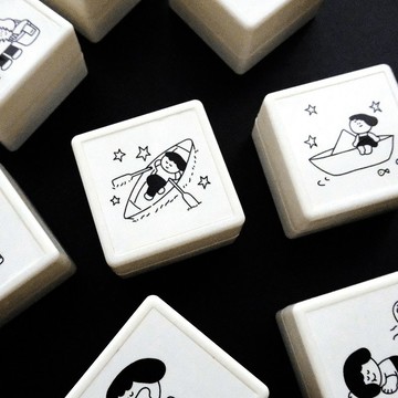 手帳小方章光敏印章可愛表情包打卡日常記錄手帳文具