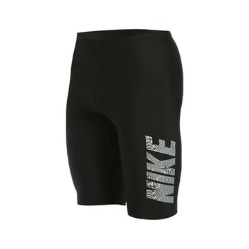 NIKE SWIM 男成人及膝泳褲-泳裝 游泳 戲水 平口泳褲 四角泳褲 NESSB572-001 黑灰