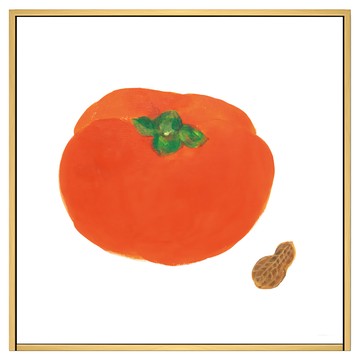 好柿會花生 掛畫  40 x 40cm  木色
