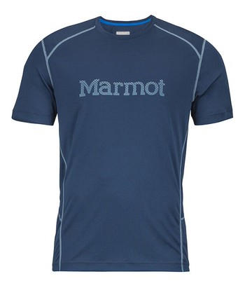 ├登山樂┤美國Marmot土撥鼠 Windridge with Graphic防曬排汗短袖T恤 海軍藍#63170-3969